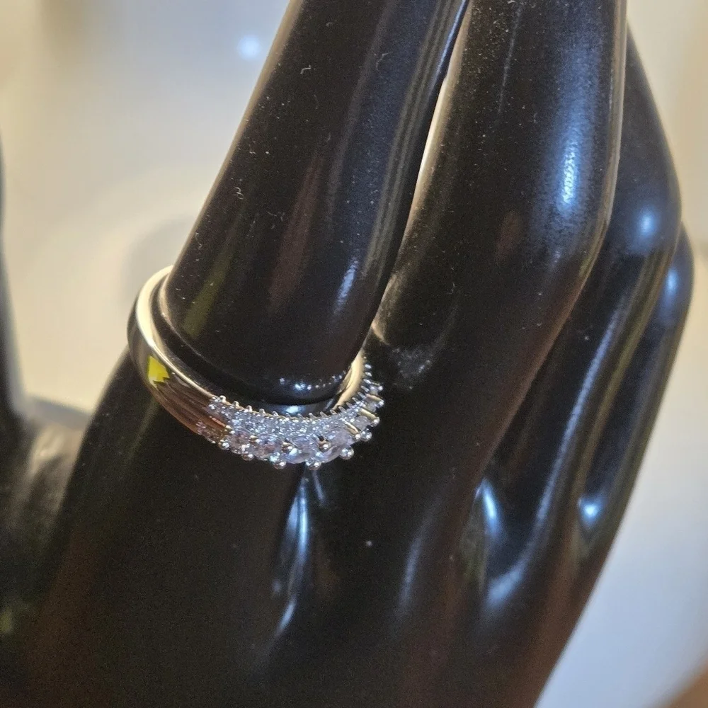 925 Silver Eternal Love Synthetic Zirconia Ring Full-Set Luxury Ring Women size